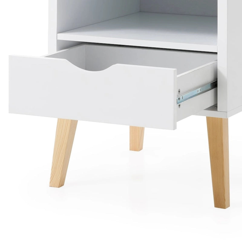 Mid-Century Modern Jeff Nachttisch Beistelltisch Weißes Holz
