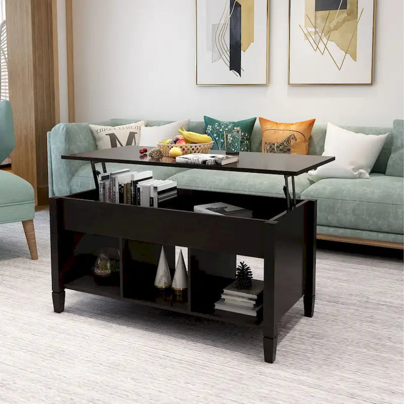Couchtisch mit Hebefunktion – Schwarz