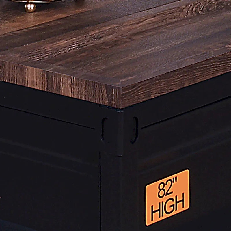 Orya Industrial Black Couchtisch mit Hebefunktion aus Stahl, 47 Zoll, von Furniture of America
