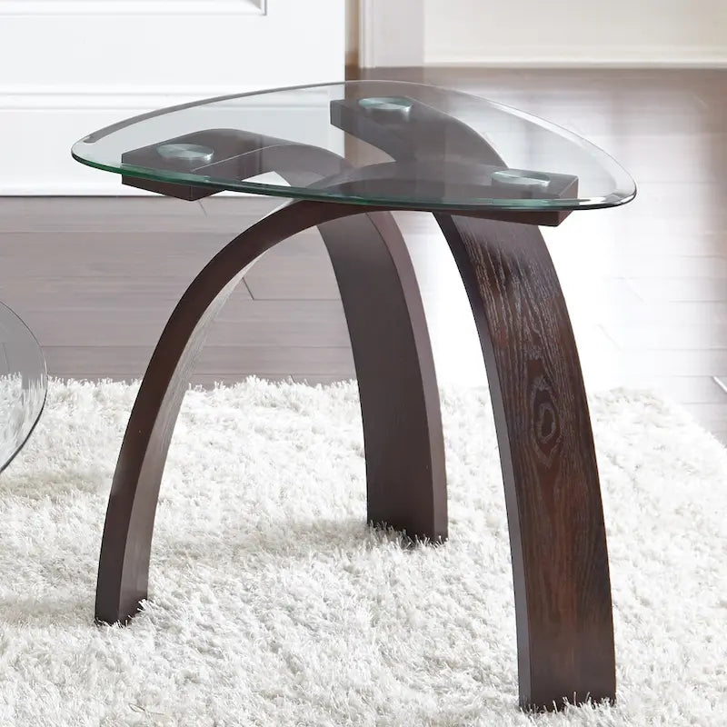 Steve Silver Perrin 3-teiliges Beistelltisch-Set mit Glasplatte