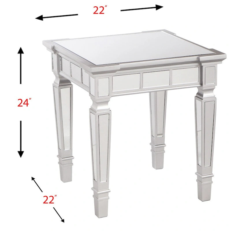 SEI Furniture Olivia Glam Mirrored Square Side Table
