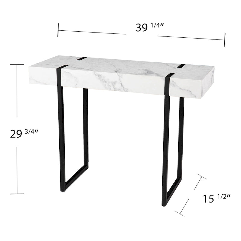 SEI Furniture Kiernan Moderne Konsolentisch aus Kunstmarmor
