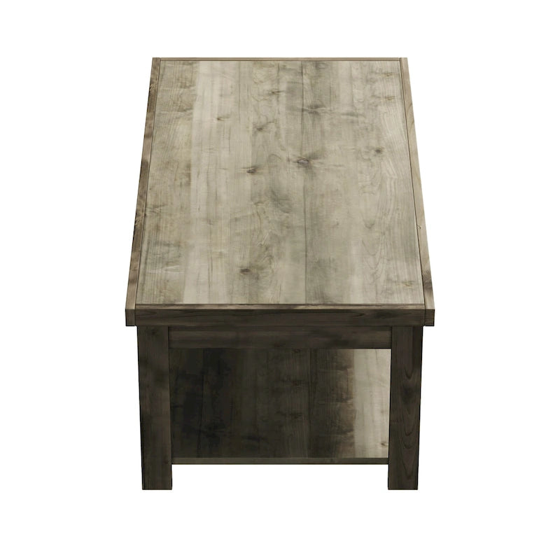 Bridgevine Home Joshua Creek 48 Zoll Couchtisch, kein Aufbau erforderlich, Barnwood-Finish