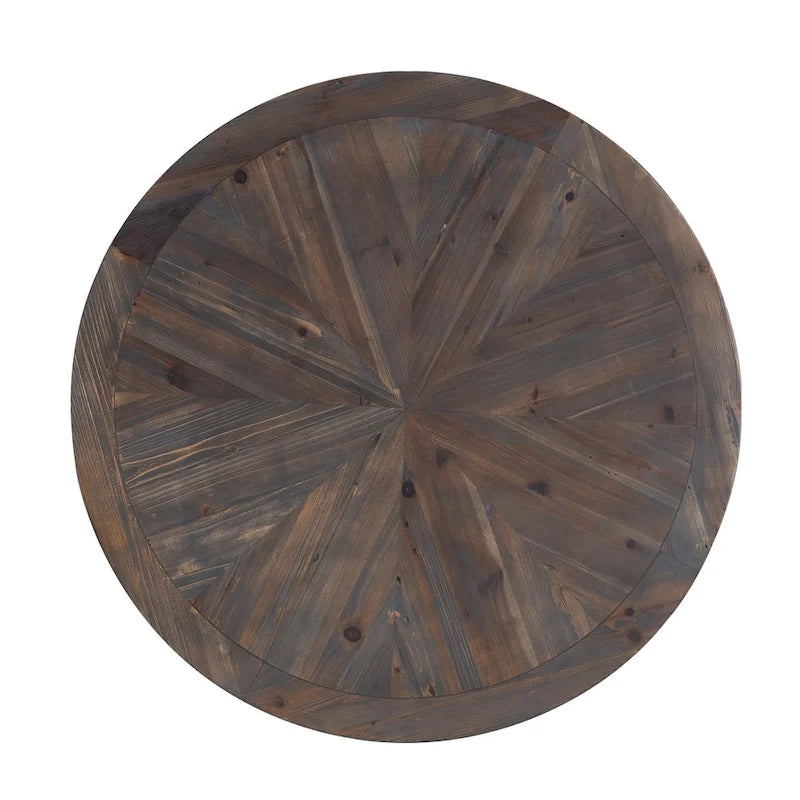 SEI Furniture Darren Moderner rustikaler Couchtisch aus recyceltem Holz, rund