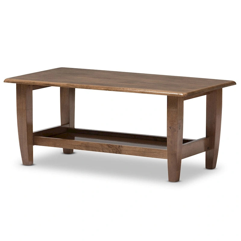 Baxton Studio Phanessa Mid-century Modern Couchtisch aus Walnussholz
