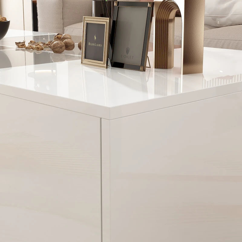Couchtisch Ablage Hochglanz Couchtische LED Beleuchtung Cocktail - 47.4W