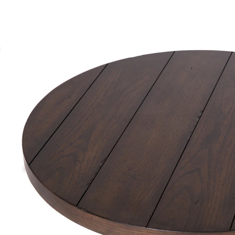 Sedona Kona Brown runder Beistelltisch, schwere Eichenholzplatte