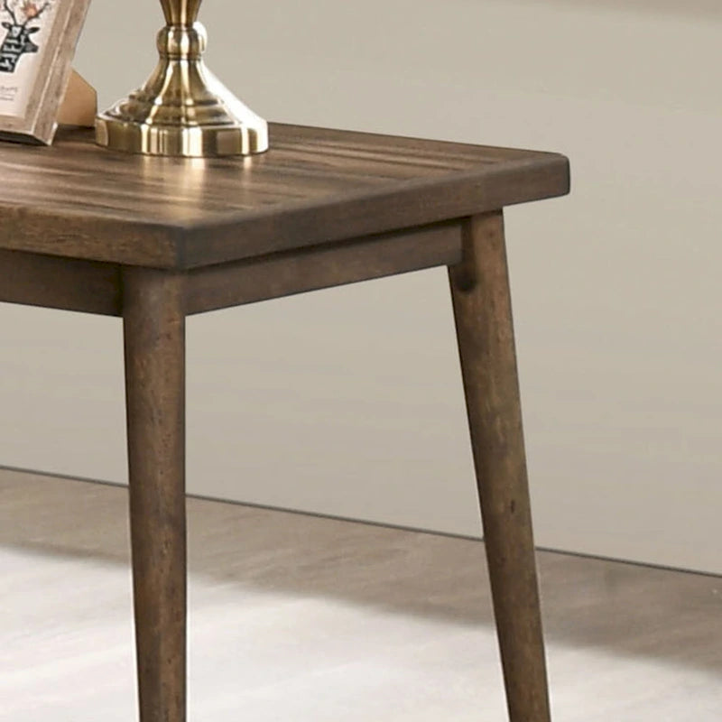 Furniture of America Abi Beistelltisch, 61 cm, aus Massivholz, Walnuss, im Mid-Century-Stil
