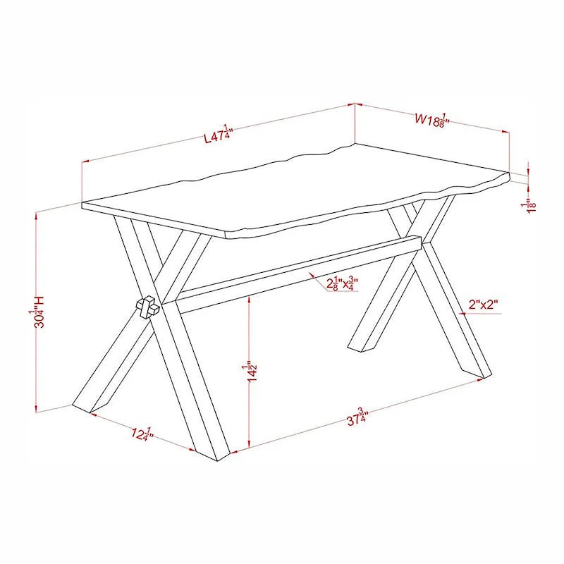 Mav Übergangs-Sofa-Tisch aus Massivholz, Walnuss, 119 cm, von Furniture of America