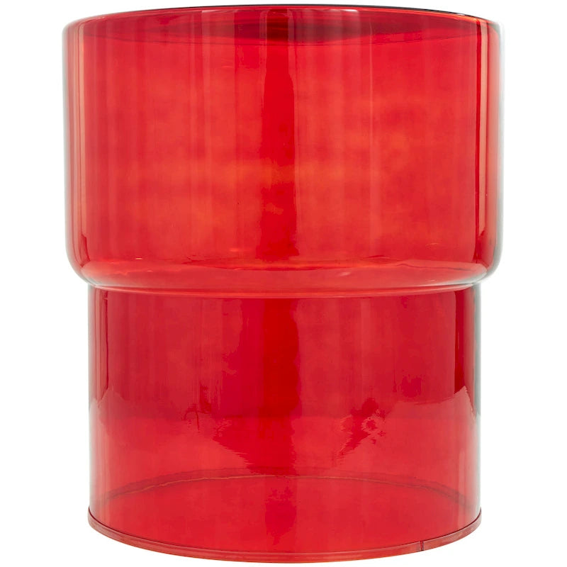 Moderner Akzenttisch aus Glas – Klar oder Rot – Roche River Decor