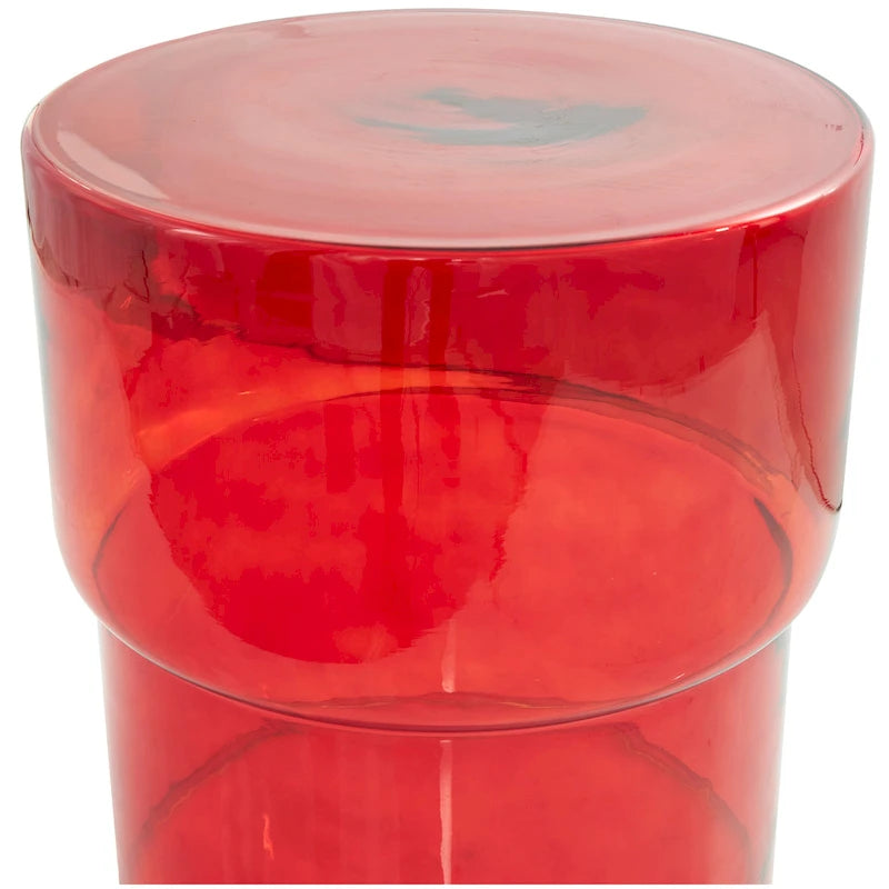 Moderner Akzenttisch aus Glas – Klar oder Rot – Roche River Decor
