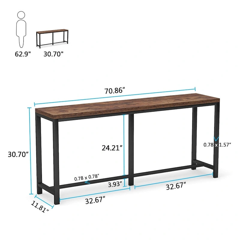 70.9 Zoll extra langer Konsolentisch hinter Sofa Couch, schmaler Flurtisch