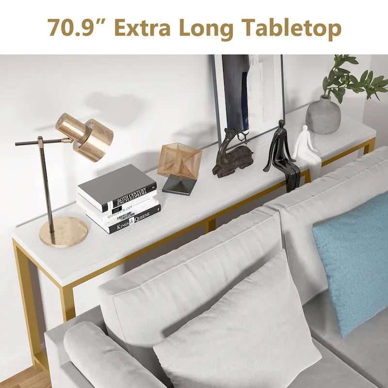 70.9 Zoll extra langer Konsolentisch hinter Sofa Couch, schmaler Flurtisch