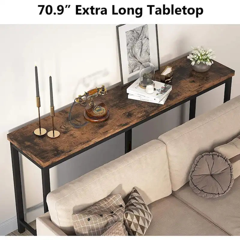 70.9 Zoll extra langer Konsolentisch hinter Sofa Couch, schmaler Flurtisch