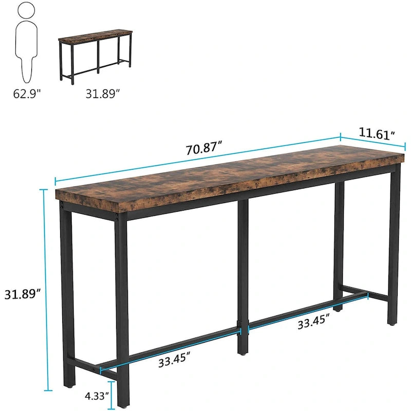 70.9 Zoll extra langer Konsolentisch hinter Sofa Couch, schmaler Flurtisch