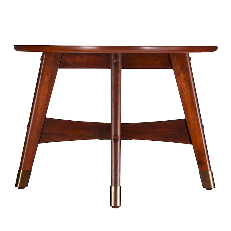 SEI Furniture Rhoda ovaler Couchtisch im Mid-Century-Modern-Stil aus Holz