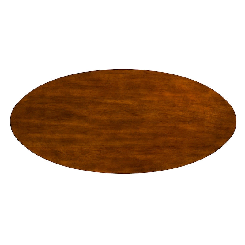 SEI Furniture Rhoda ovaler Couchtisch im Mid-Century-Modern-Stil aus Holz