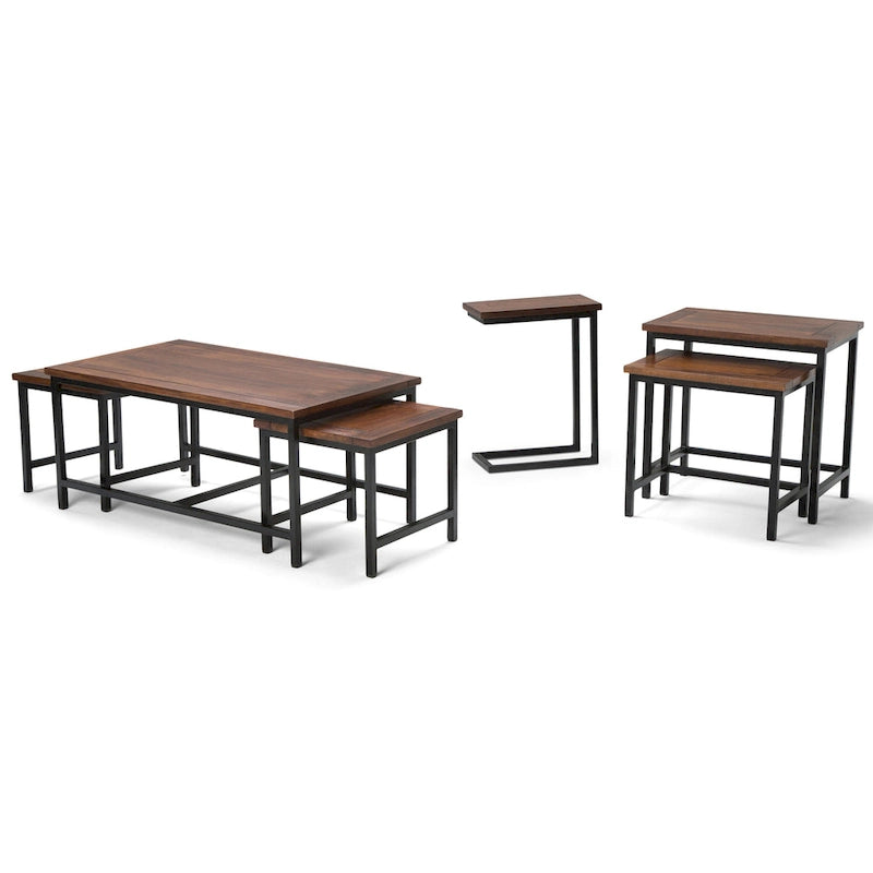 WYNDENHALL Rhonda Beistelltisch, 45,7 cm breit, massives Metall, Industrie-Design, C-Form – 45,7 B x 25,4 T x 61 H cm