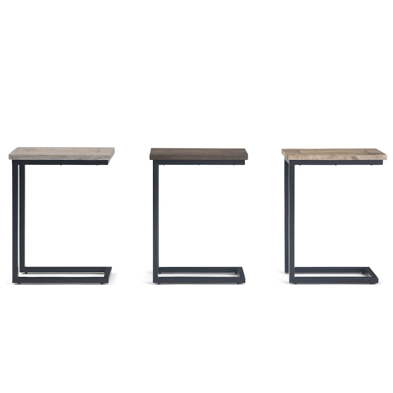 WYNDENHALL Rhonda Beistelltisch, 45,7 cm breit, massives Metall, Industrie-Design, C-Form – 45,7 B x 25,4 T x 61 H cm