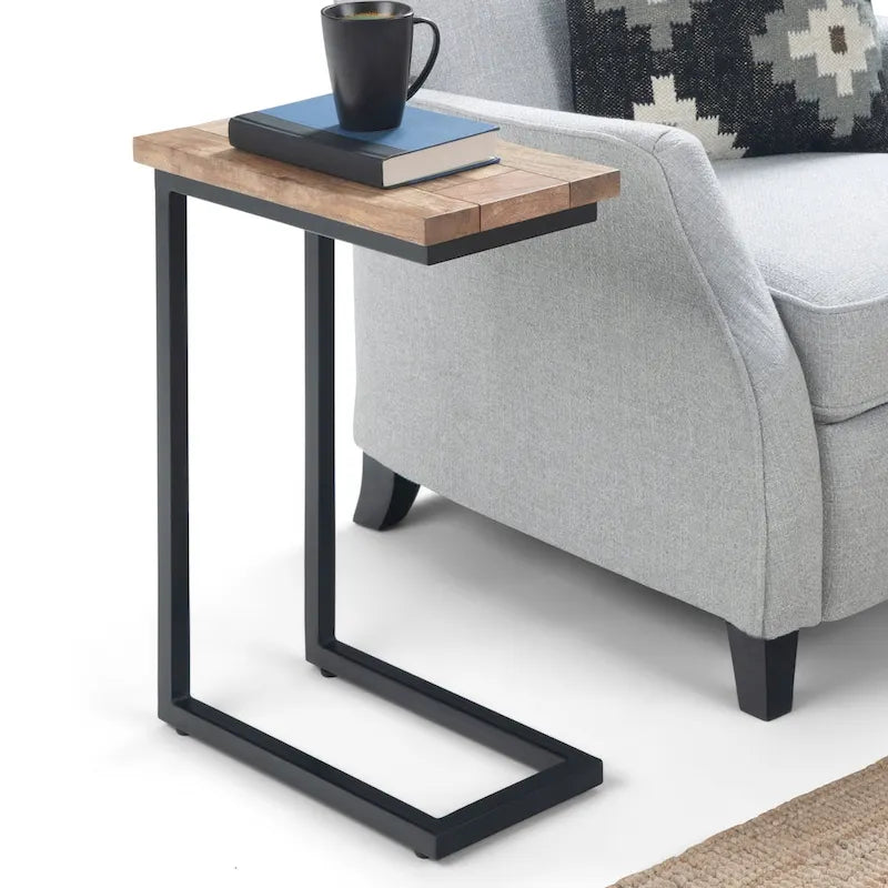 WYNDENHALL Rhonda Beistelltisch, 45,7 cm breit, massives Metall, Industrie-Design, C-Form – 45,7 B x 25,4 T x 61 H cm