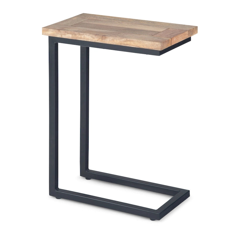 WYNDENHALL Rhonda Beistelltisch, 45,7 cm breit, massives Metall, Industrie-Design, C-Form – 45,7 B x 25,4 T x 61 H cm