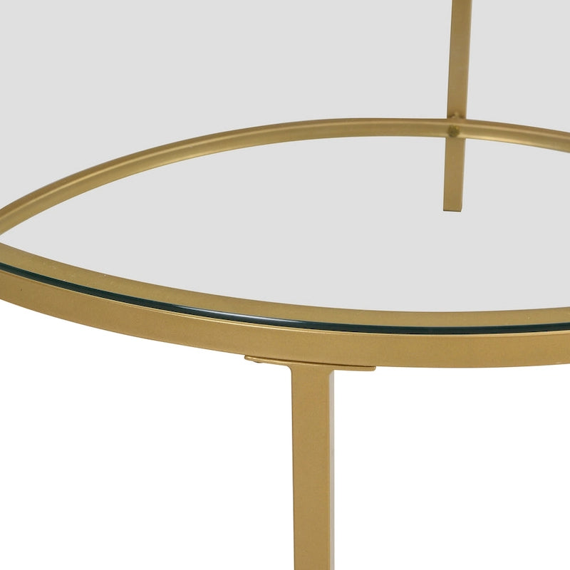 Carolina Living Verazano Couchtisch mit Kunstmarmorplatte, rund, 91 cm – Gold