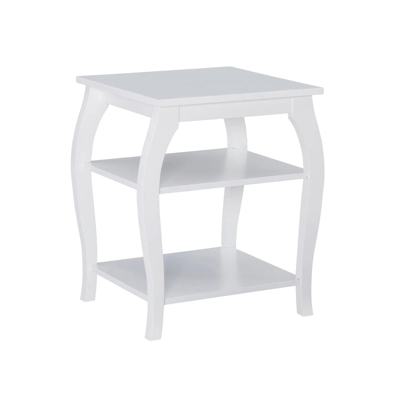 Ingrid Wood Farmhouse Beistelltisch mit 2 Ablagen
