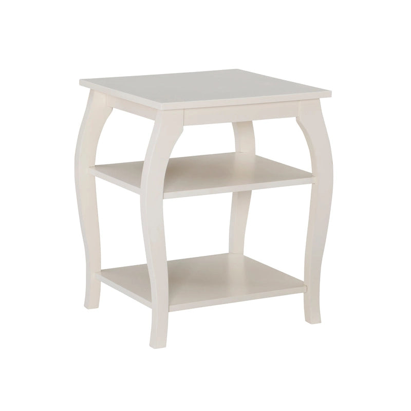 Ingrid Wood Farmhouse Beistelltisch mit 2 Ablagen