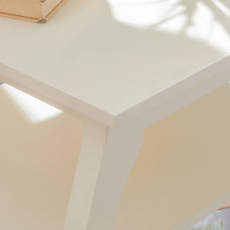 Ingrid Wood Farmhouse Beistelltisch mit 2 Ablagen
