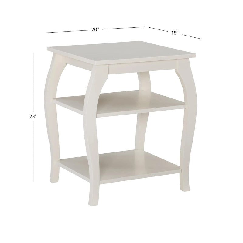 Ingrid Wood Farmhouse Beistelltisch mit 2 Ablagen