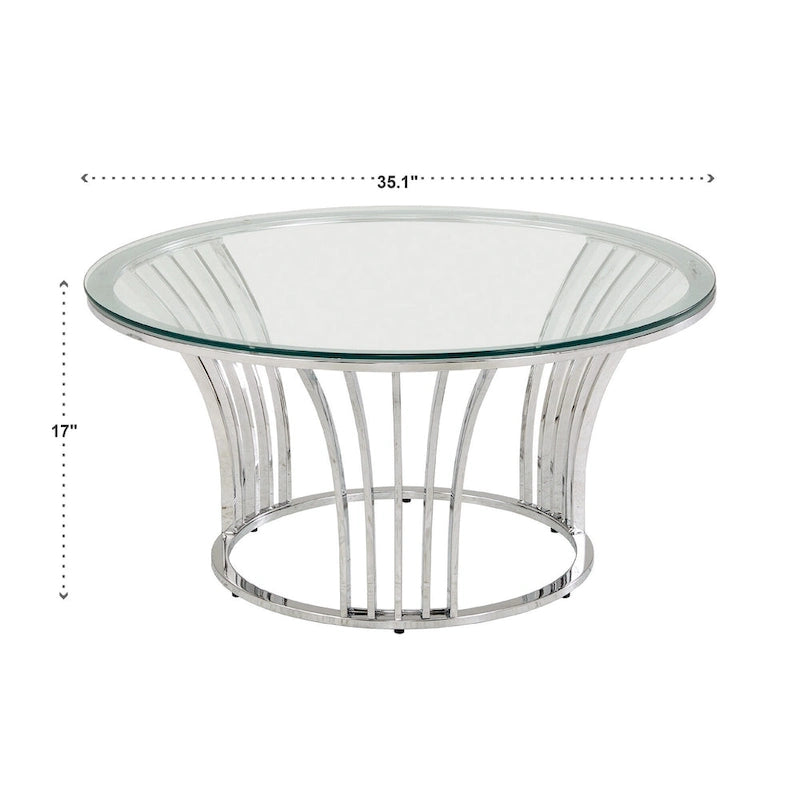 Cottbus Couchtisch mit Glasplatte und Chromfinish von iNSPIRE Q Bold