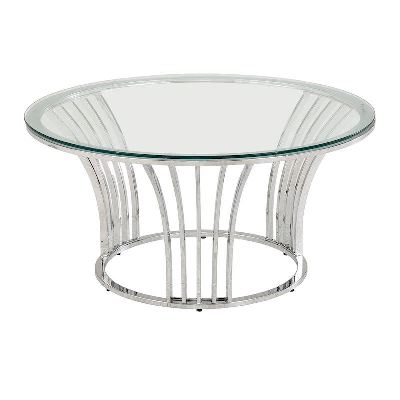 Cottbus Couchtisch mit Glasplatte und Chromfinish von iNSPIRE Q Bold