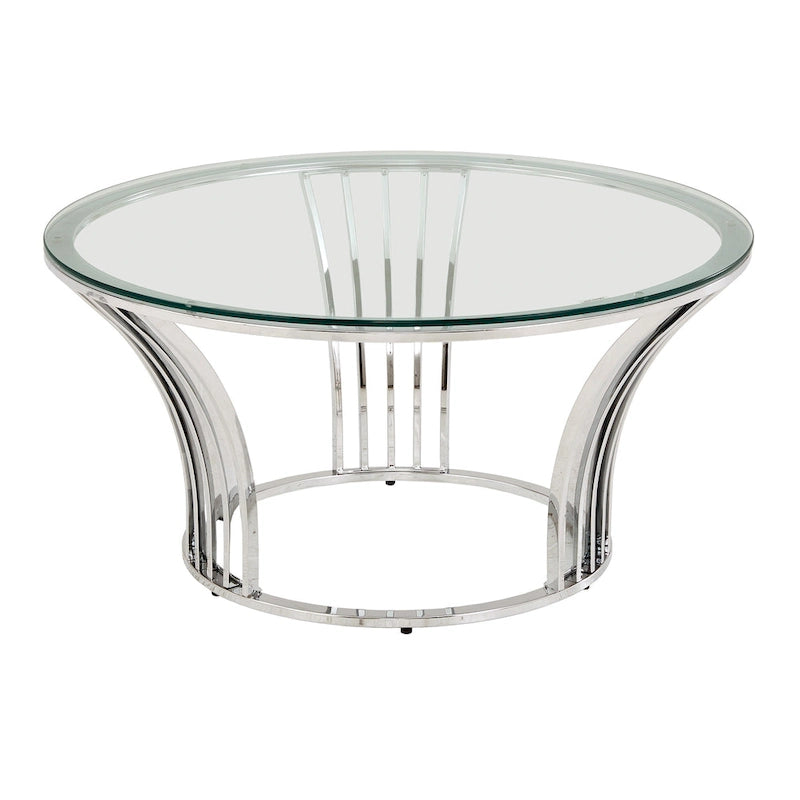 Cottbus Couchtisch mit Glasplatte und Chromfinish von iNSPIRE Q Bold
