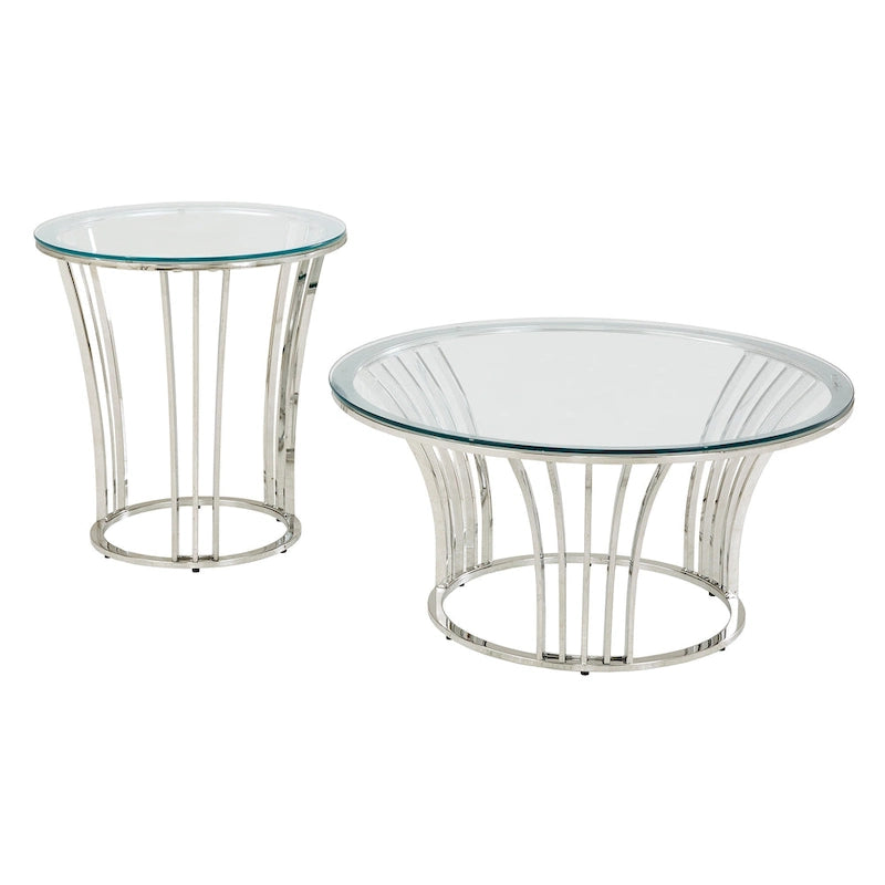 Cottbus Couchtisch mit Glasplatte und Chromfinish von iNSPIRE Q Bold