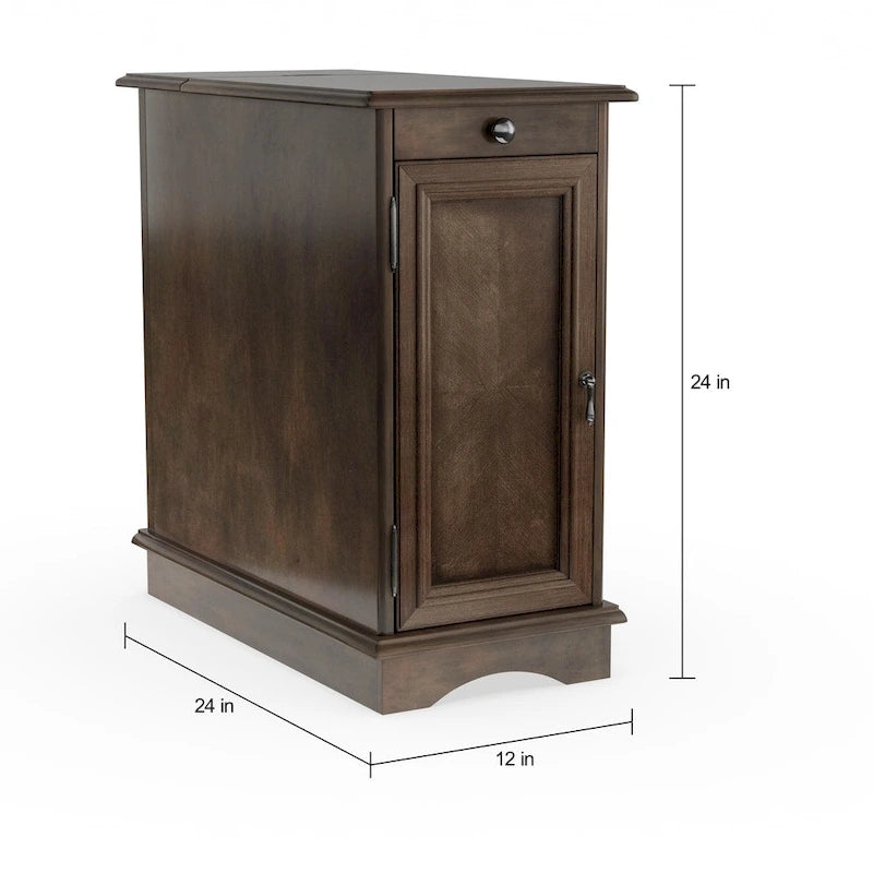 Terra Transitionaler 12-Zoll Beistelltisch aus Holz mit mehreren Ablagemöglichkeiten von Furniture of America
