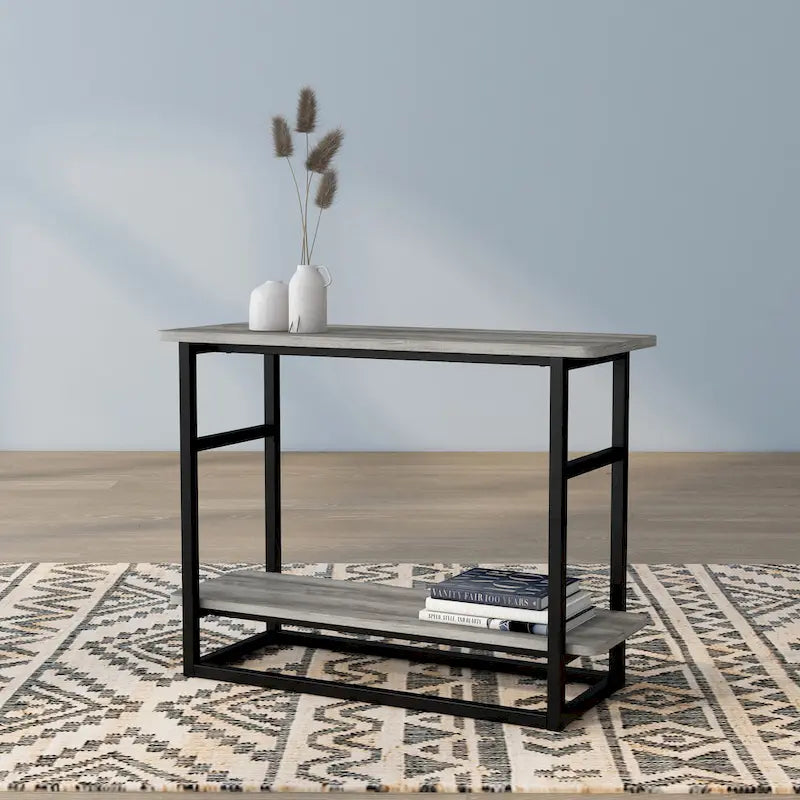DH BASIC Urban Oak 32 Zoll langer Beistelltisch mit unterem Regal von Denhour