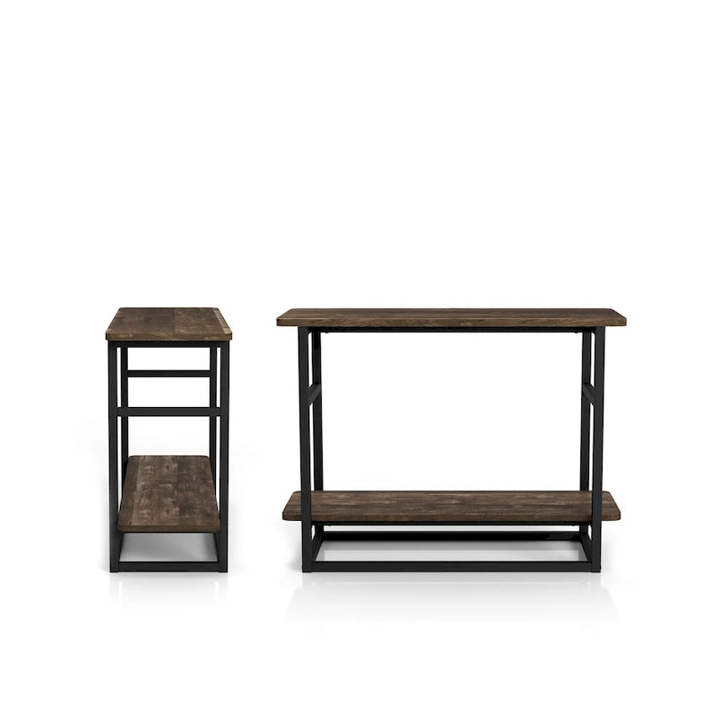 DH BASIC Urban Oak 32 Zoll langer Beistelltisch mit unterem Regal von Denhour