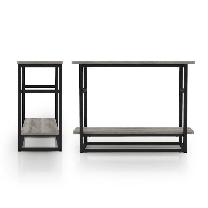 DH BASIC Urban Oak 32 Zoll langer Beistelltisch mit unterem Regal von Denhour