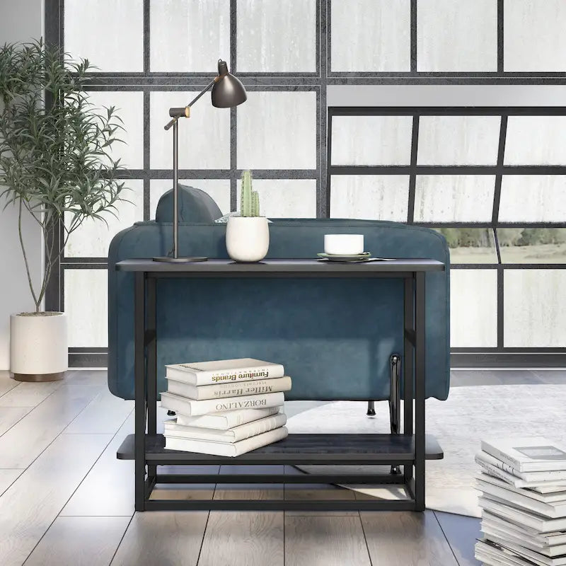 DH BASIC Urban Oak 32 Zoll langer Beistelltisch mit unterem Regal von Denhour