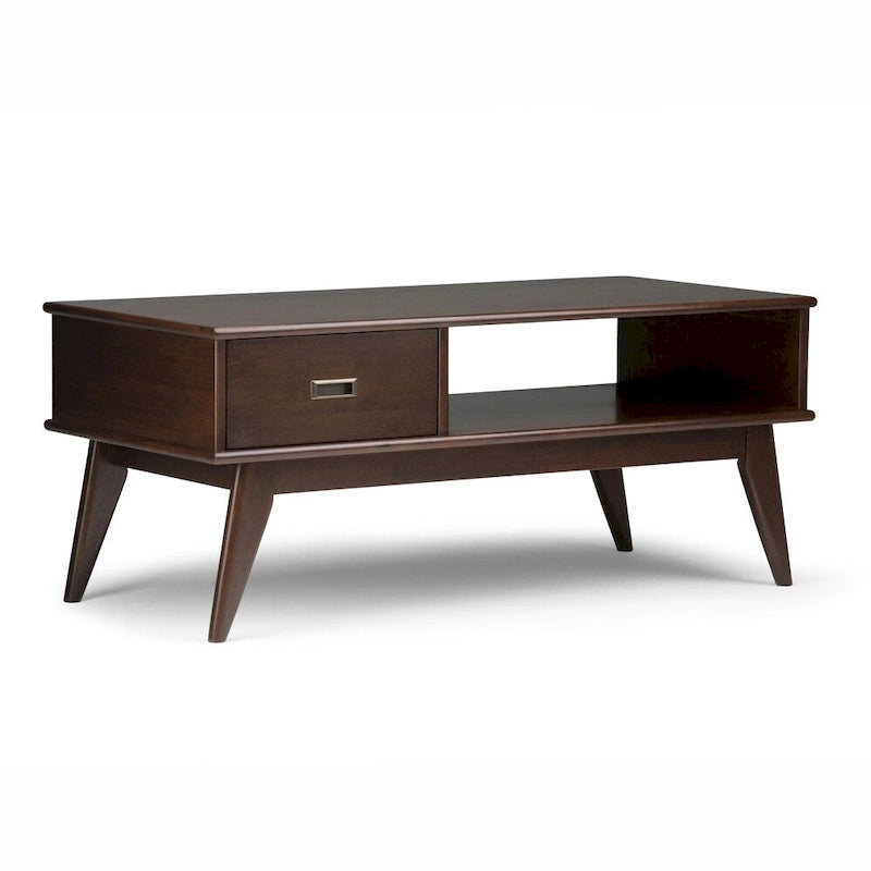 WYNDENHALL Tierney Couchtisch aus massivem Hartholz, 122 cm breit, rechteckig, Mid-Century Modern – 122 B x 56 T x 51 H cm