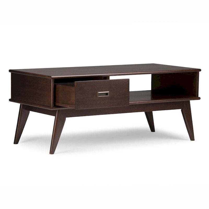 WYNDENHALL Tierney Couchtisch aus massivem Hartholz, 122 cm breit, rechteckig, Mid-Century Modern – 122 B x 56 T x 51 H cm
