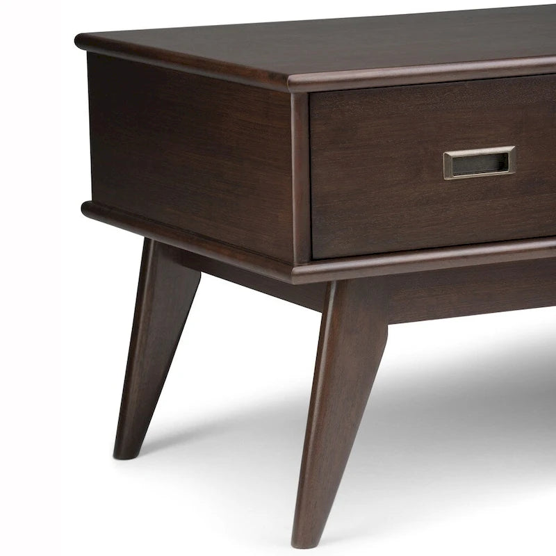 WYNDENHALL Tierney Couchtisch aus massivem Hartholz, 122 cm breit, rechteckig, Mid-Century Modern – 122 B x 56 T x 51 H cm