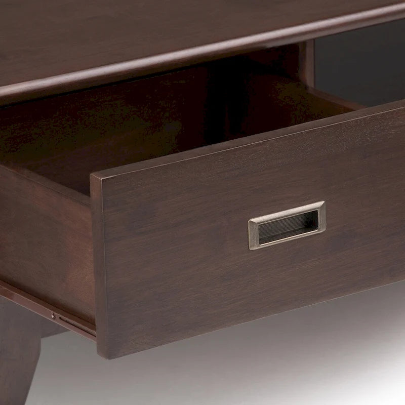 WYNDENHALL Tierney Couchtisch aus massivem Hartholz, 122 cm breit, rechteckig, Mid-Century Modern – 122 B x 56 T x 51 H cm