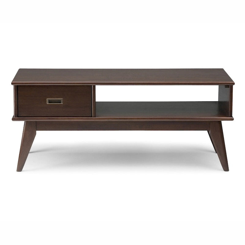 WYNDENHALL Tierney Couchtisch aus massivem Hartholz, 122 cm breit, rechteckig, Mid-Century Modern – 122 B x 56 T x 51 H cm