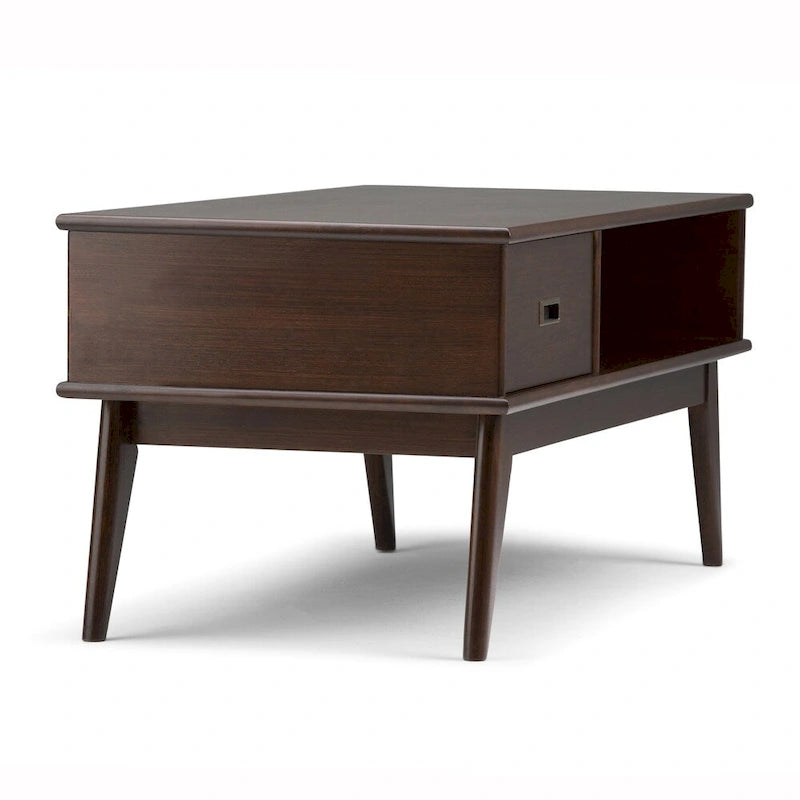WYNDENHALL Tierney Couchtisch aus massivem Hartholz, 122 cm breit, rechteckig, Mid-Century Modern – 122 B x 56 T x 51 H cm