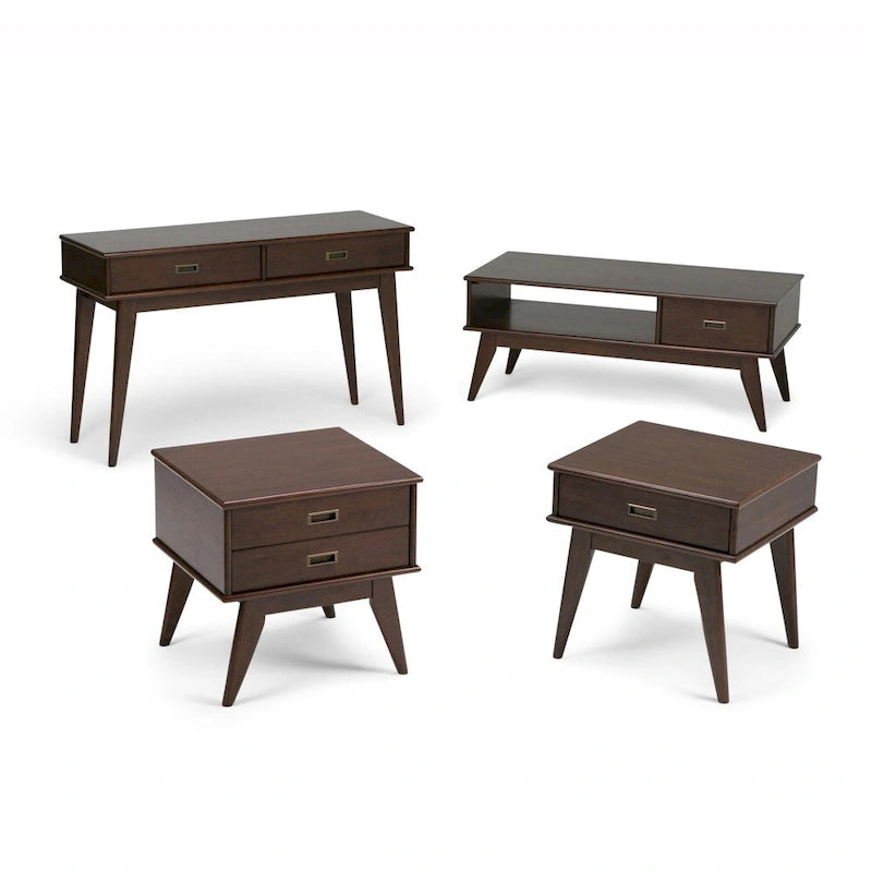 WYNDENHALL Tierney Couchtisch aus massivem Hartholz, 122 cm breit, rechteckig, Mid-Century Modern – 122 B x 56 T x 51 H cm