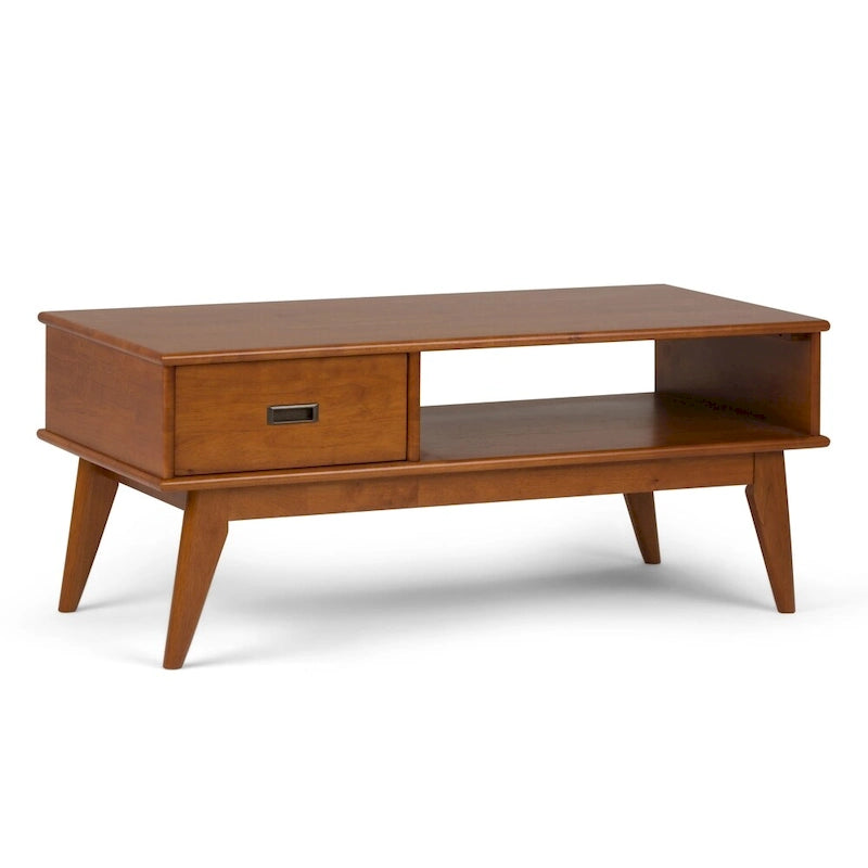 WYNDENHALL Tierney Couchtisch aus massivem Hartholz, 122 cm breit, rechteckig, Mid-Century Modern – 122 B x 56 T x 51 H cm