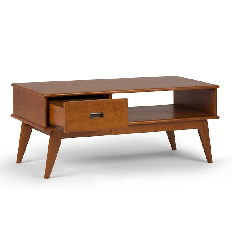 WYNDENHALL Tierney Couchtisch aus massivem Hartholz, 122 cm breit, rechteckig, Mid-Century Modern – 122 B x 56 T x 51 H cm