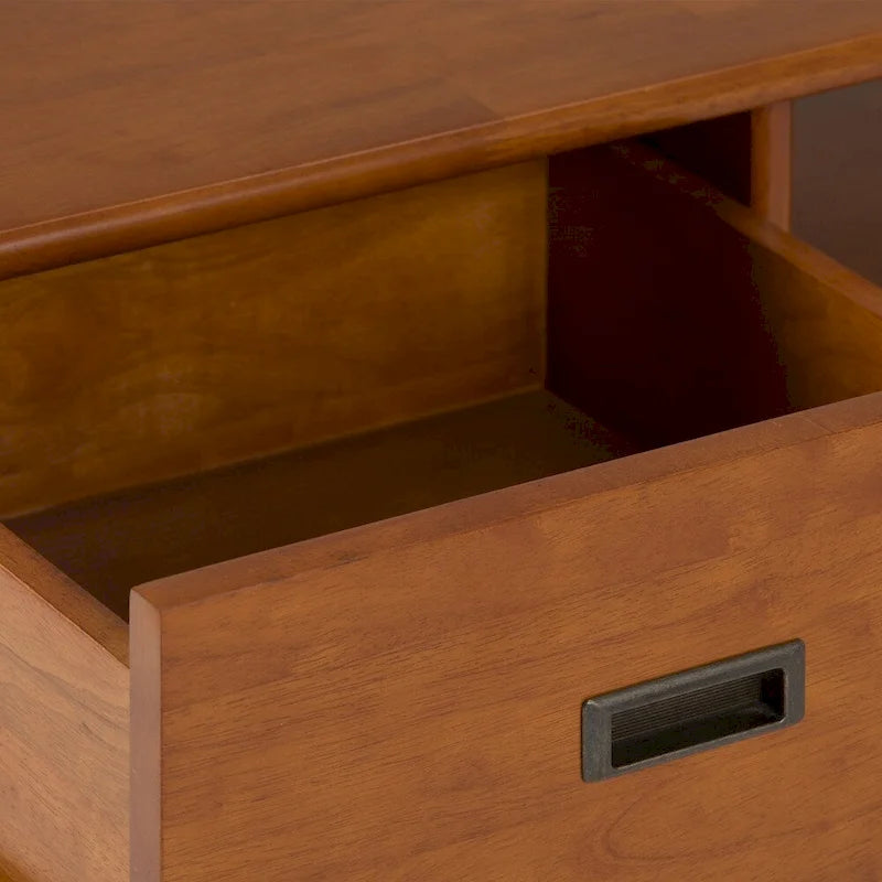 WYNDENHALL Tierney Couchtisch aus massivem Hartholz, 122 cm breit, rechteckig, Mid-Century Modern – 122 B x 56 T x 51 H cm