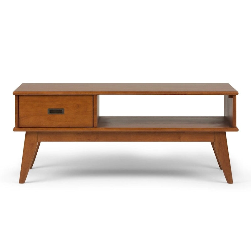 WYNDENHALL Tierney Couchtisch aus massivem Hartholz, 122 cm breit, rechteckig, Mid-Century Modern – 122 B x 56 T x 51 H cm